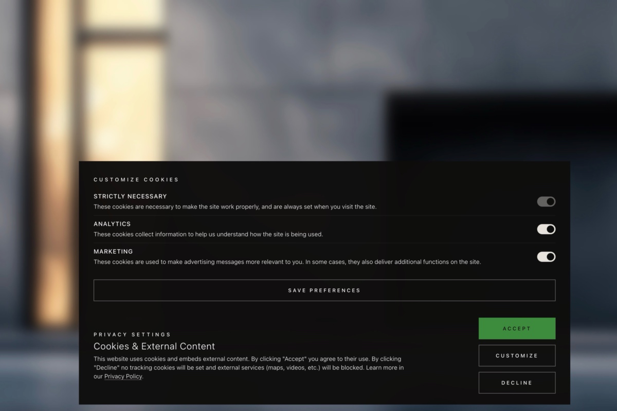 The professional cookie consent solution for Blocs